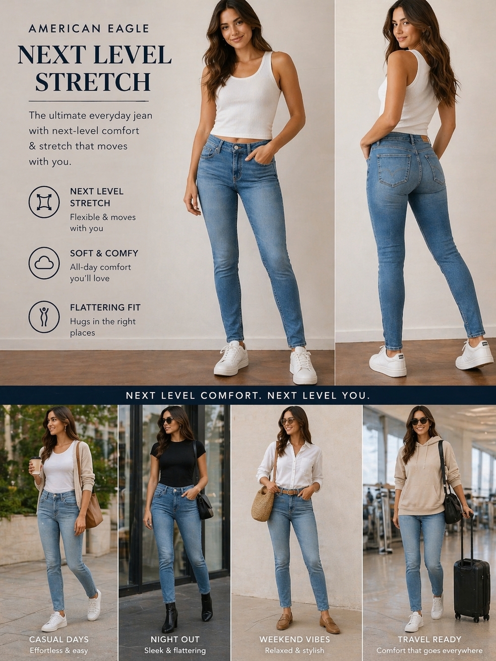 American Eagle Outfitters Light Blue Skinny Jeans - Next Level Stretch